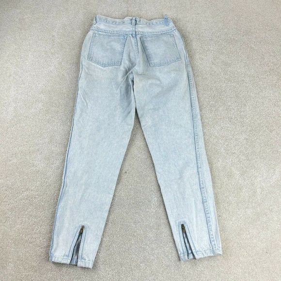 Vtg 80s Stefano Jeans Womens 8 Acid WashTapered Leg High Rise Zipper Cuff* - Picture 3 of 10